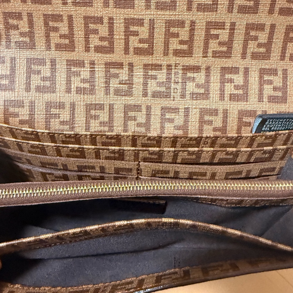 Fendi Monogram Brown Wallet with Gold Accent - Picture 9 of 15